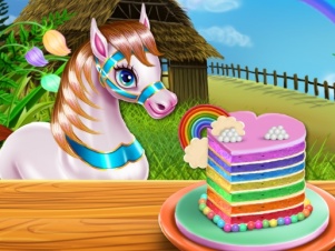 Pony Cooking Rainbow Cake - 小马烹饪彩虹蛋糕