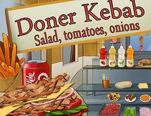 Döner Kebab : salade, tomates, oignons - Döner Kebab : 沙拉、西红柿、oignons