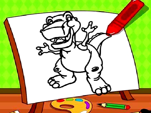 Easy Kids Coloring Dinosaur - 简单的儿童着色恐龙