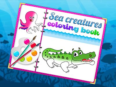 Sea Creatures Coloring Book - 海洋生物着色书