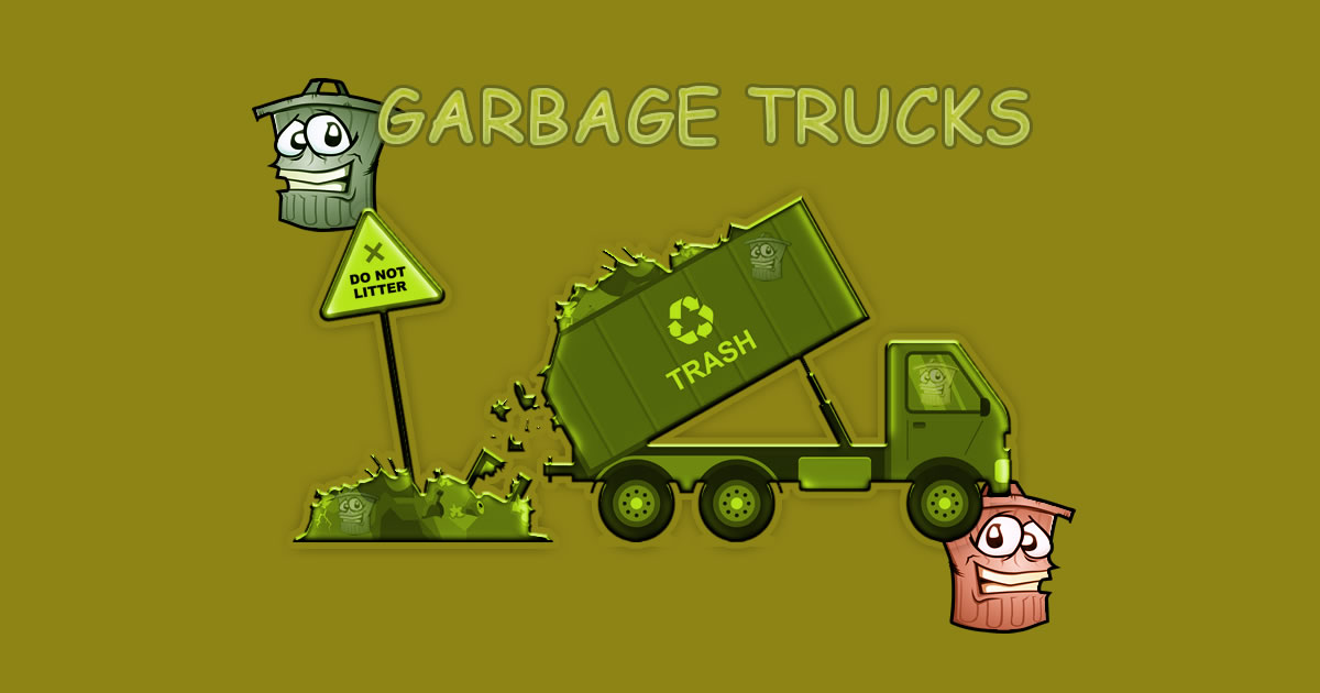 Garbage Trucks - Hidden Trash Can - 垃圾车 - 隐藏式垃圾桶