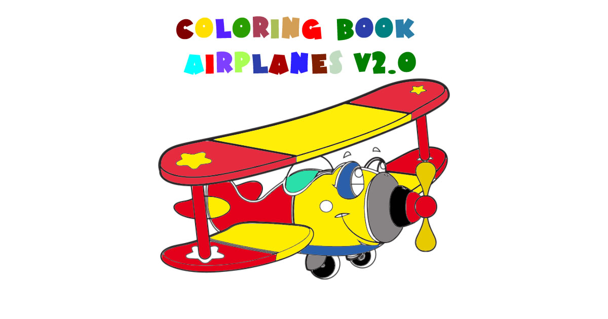 Coloring Book- Airplane - 图画书-飞机