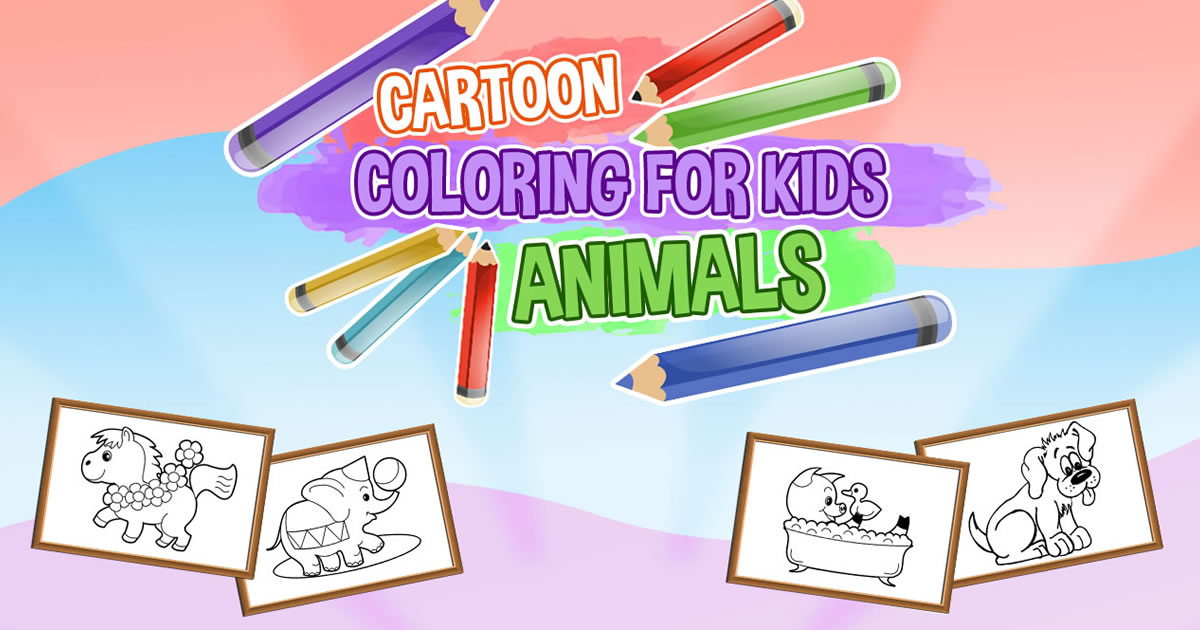 Cartoon Coloring for Kids - Animals - 儿童卡通着色 - 动物