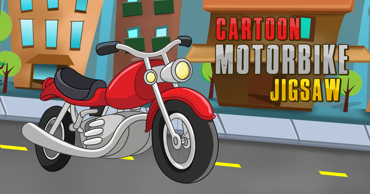 Cartoon Motorbike Jigsaw - 卡通摩托车拼图