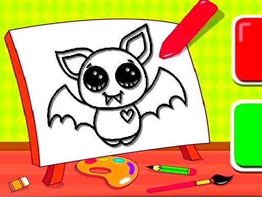Easy Kids Coloring Bat - 简单的儿童着色蝙蝠
