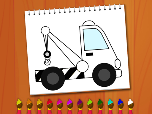 Coloring Book Excavator Trucks - 著色书挖掘机卡车